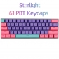 61 Keys Myrtle Starlight Toxic ANSI PBT Doubleshot Backlit Keycaps Set OEM Profile for MX Mechanical Gaming Keyboard GH60 GK61 RK61/ALT61/Annie/poker